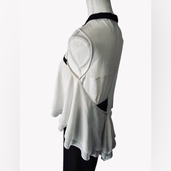 Ina Jumpsuit Black & White Evening Designer Sheer Party Medium - Picture 7 of 16